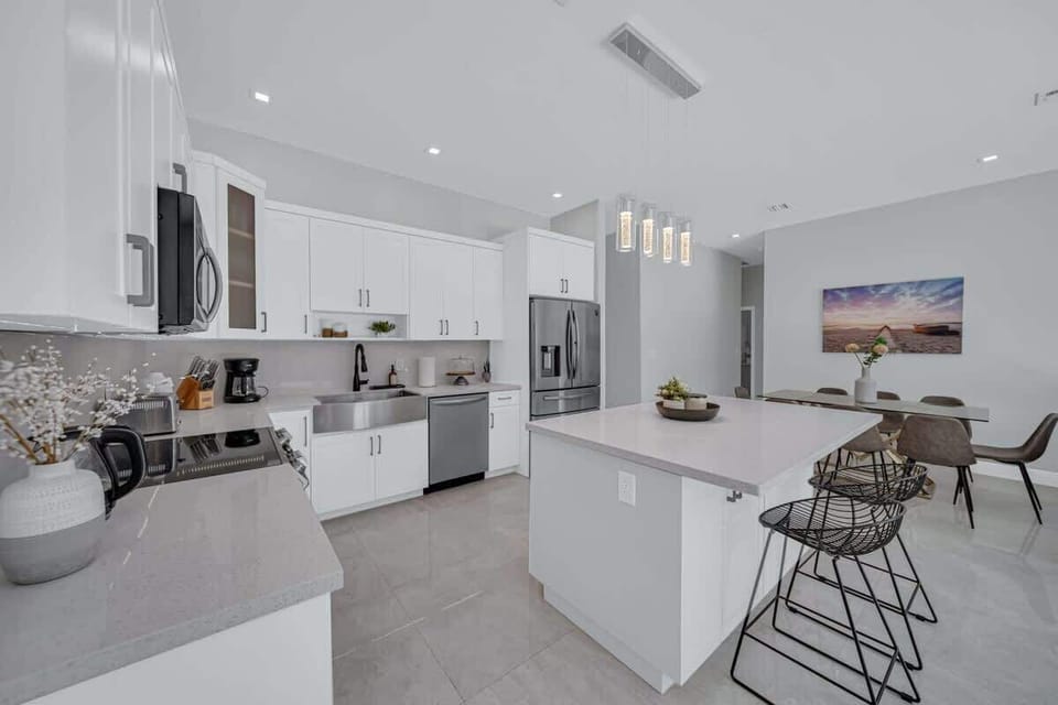 The kitchen is fully stocked with everything you will need for cooking