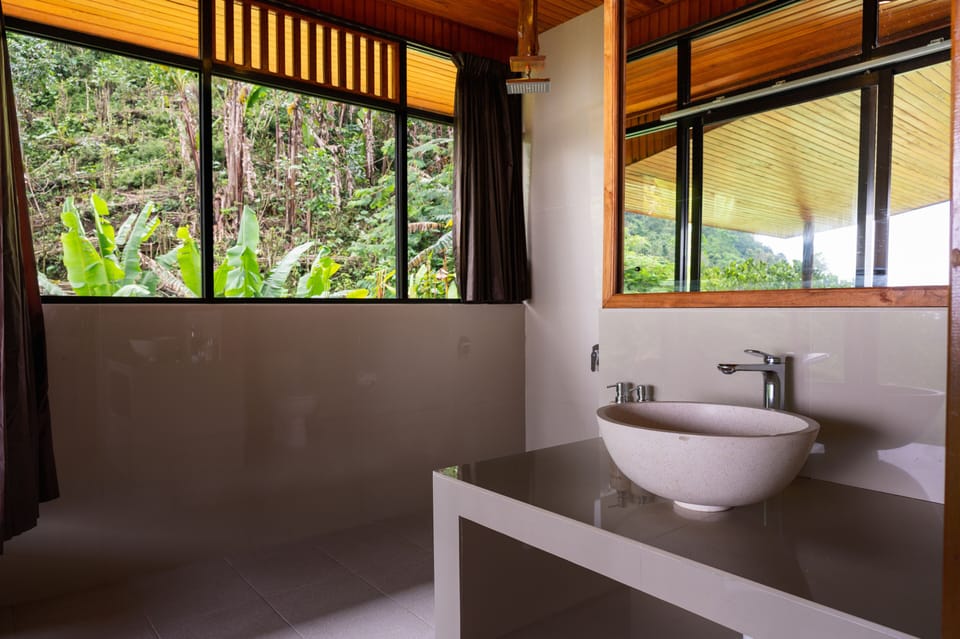 Villa, 1 Bedroom, Jetted Tub, Mountain View | Bathroom | Shower, rainfall showerhead, free toiletries, hair dryer