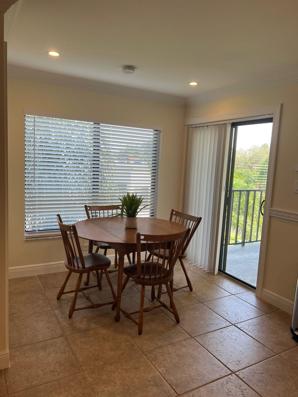 Dining area with access to balcony
