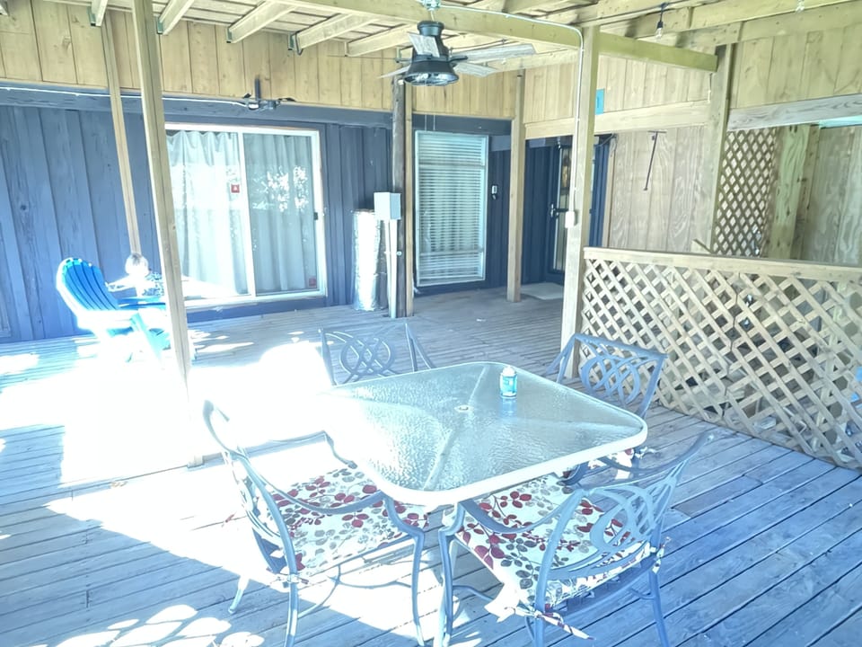 Large, covered patio to sit out & enjoy the outdoors 