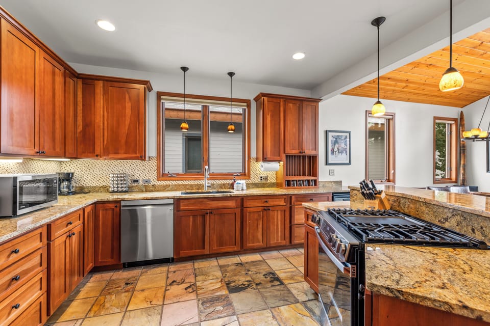 With ample counter space and a large center island, there's plenty of room for everyone to gather