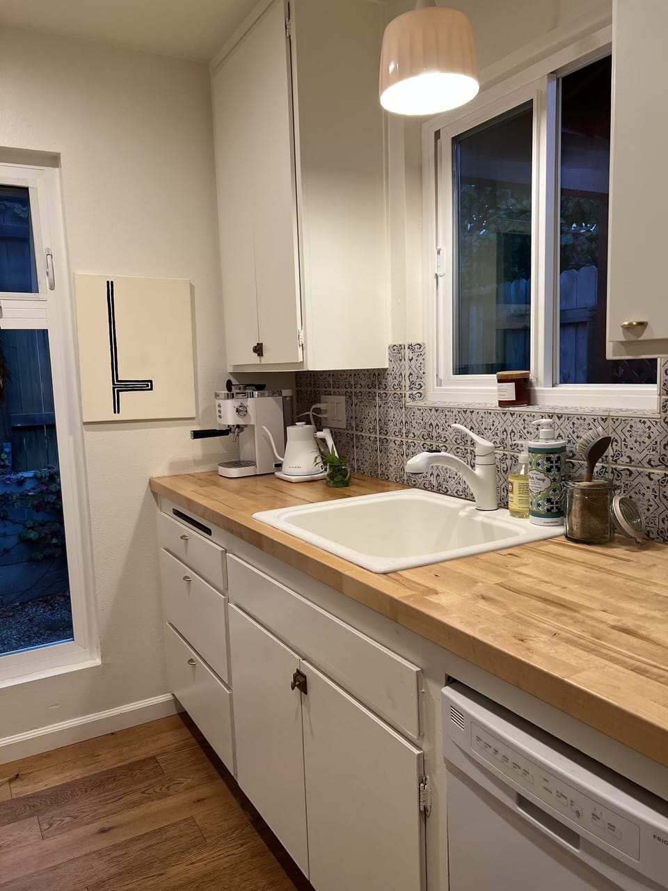 Updated kitchen with full size refrigerator & freezer, dishwasher, washer/dryer.