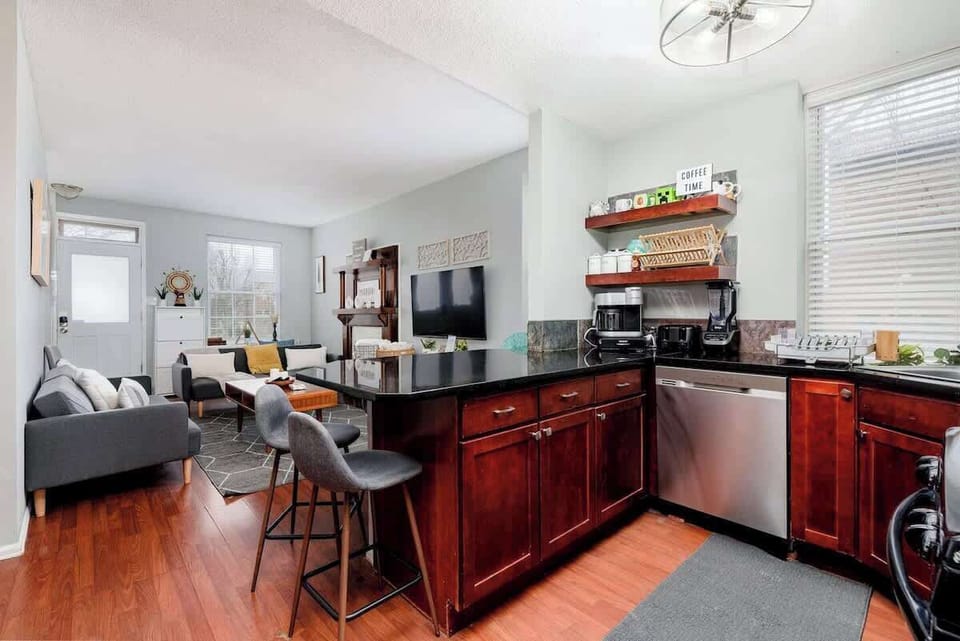 Kitchen view . Coffee station