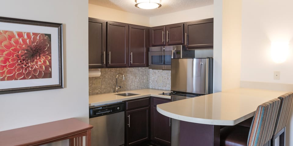 Enjoy preparing a quick meal in your kitchen.