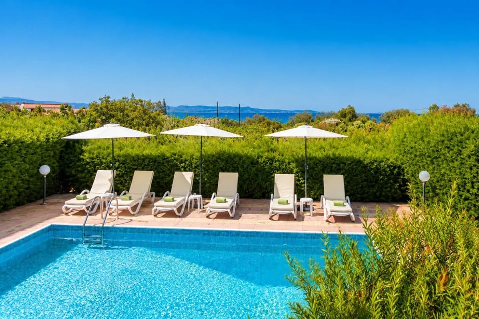 Private pool, terrace, and garden
