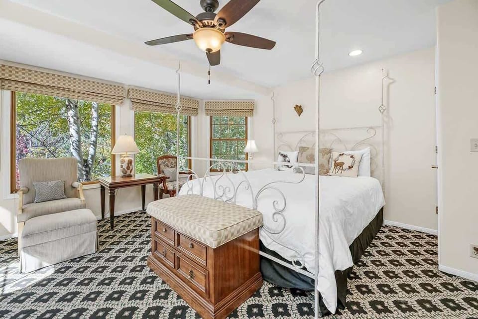 Large upstairs bedroom to the left of the stairs