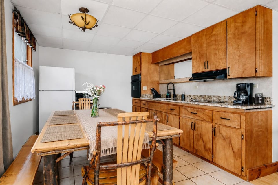 The dining provides seating for 8. Plenty of room for sharing meals and creating new memories together!