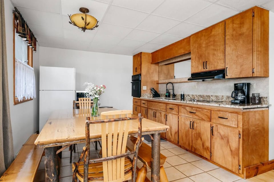 The dining provides seating for 8. Plenty of room for sharing meals and creating new memories together!