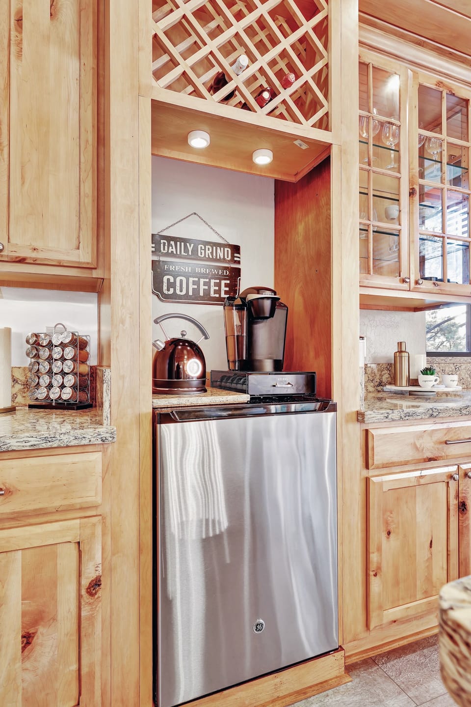 Dedicated Coffee & Drink Station with Mini Fridge
