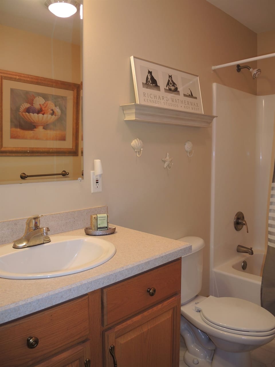 Bath w/ tub & shower off hallway