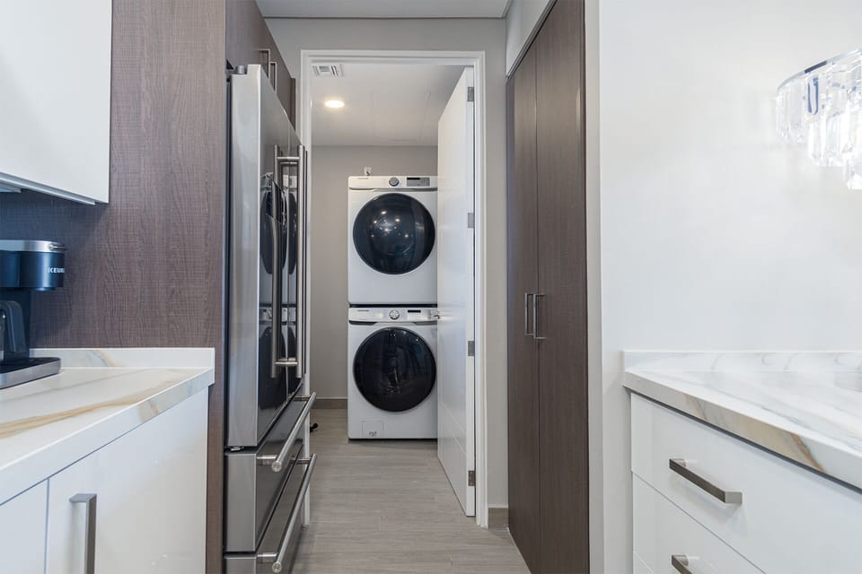 the washer dryer in the utility room