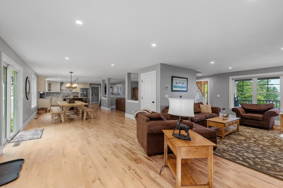 view of main level living and dining area