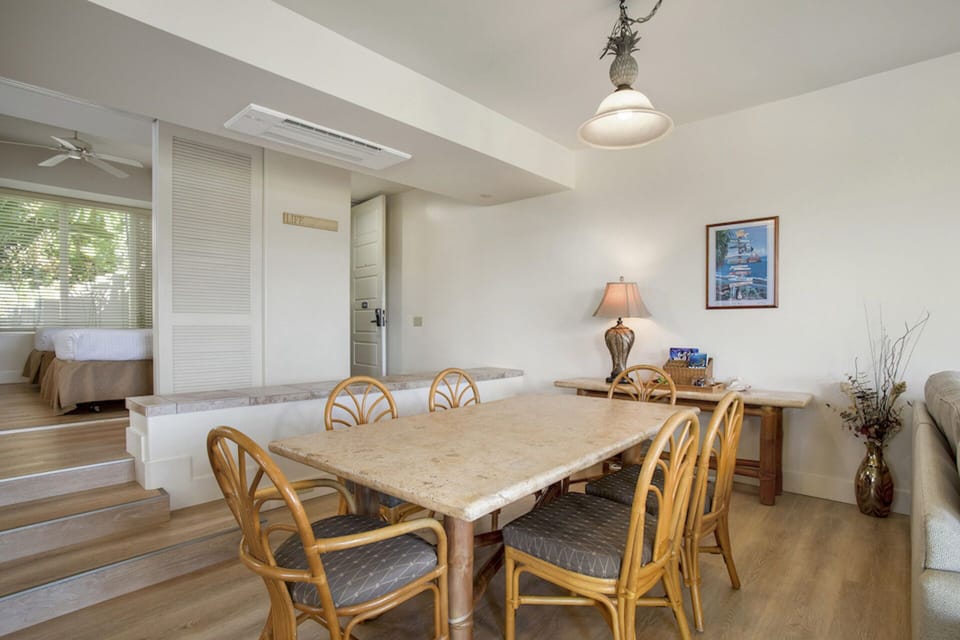 Dining area provides seating for 6. 