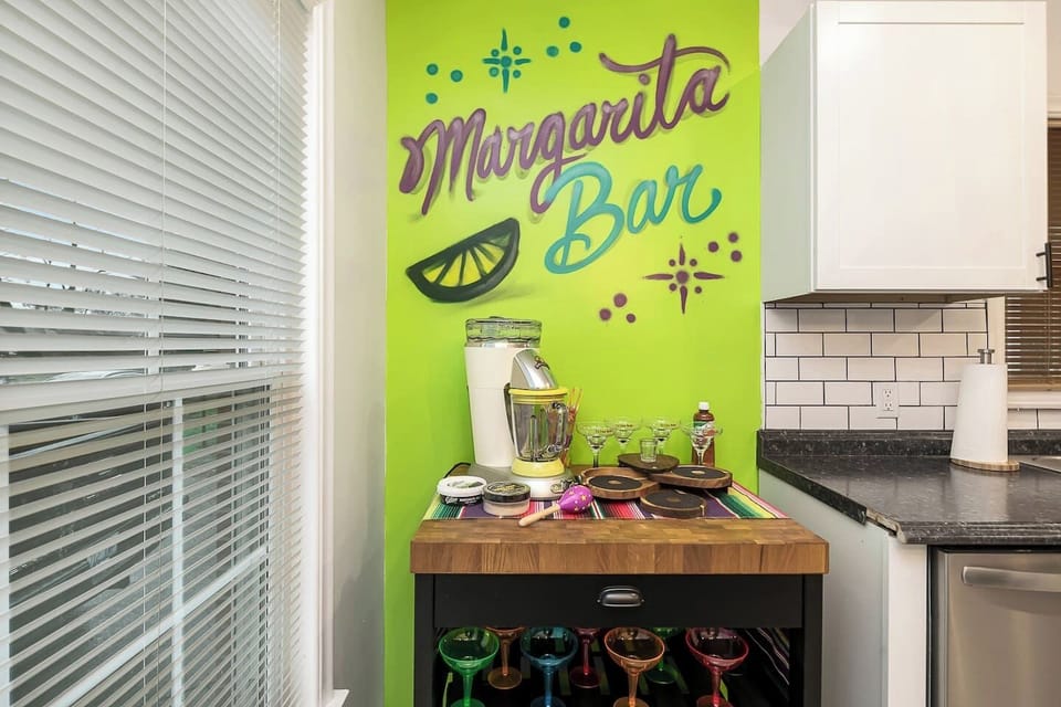 A playful margarita bar adds a fun and unique touch.
