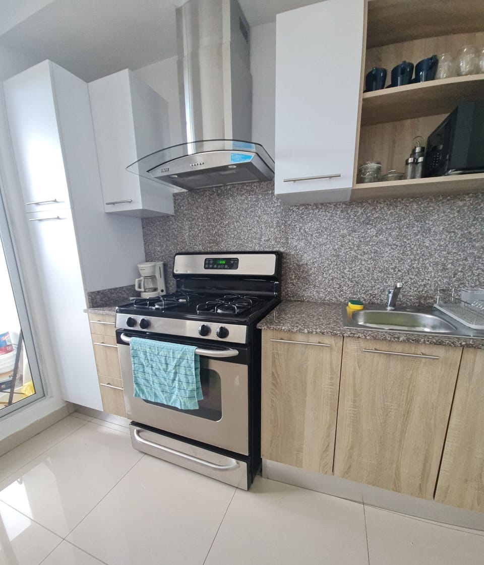 Comfort Apartment | Private kitchen | Full-size fridge, microwave, oven, stovetop