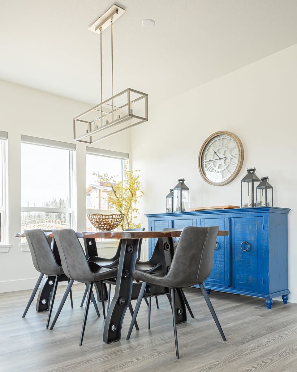 Dining table offers seating for 6
