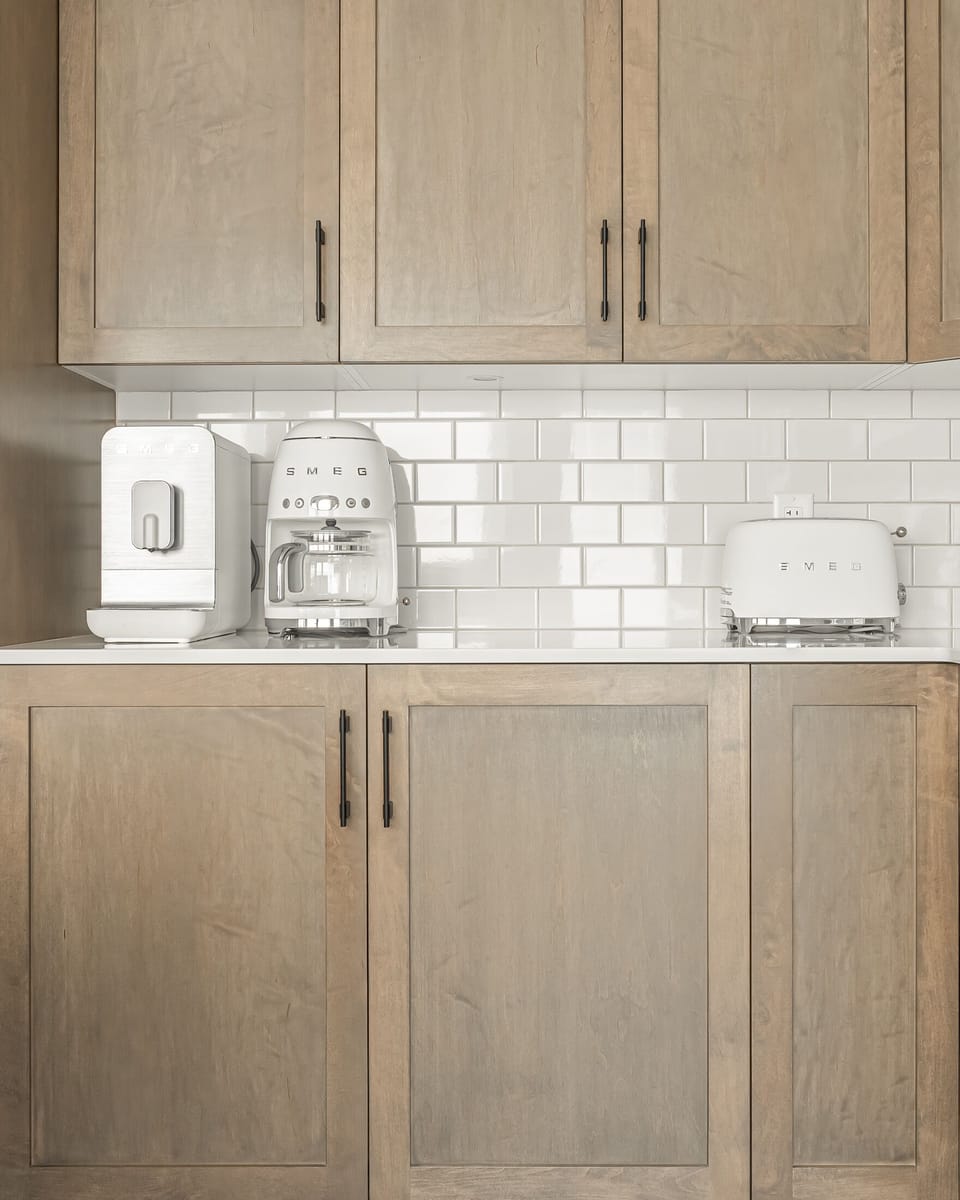 Smeg countertop appliances (cappuccino maker not included - for owner use only).