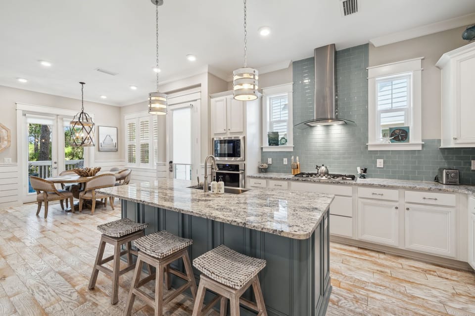 3 seats at the kitchen island...perfect for snackers!