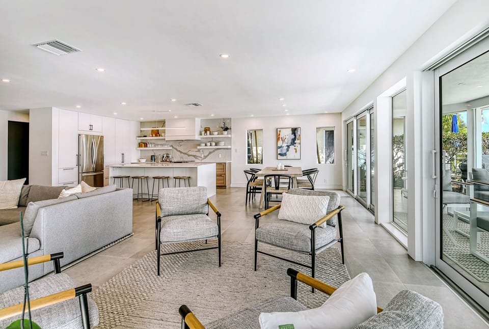 Large living room space for game night.