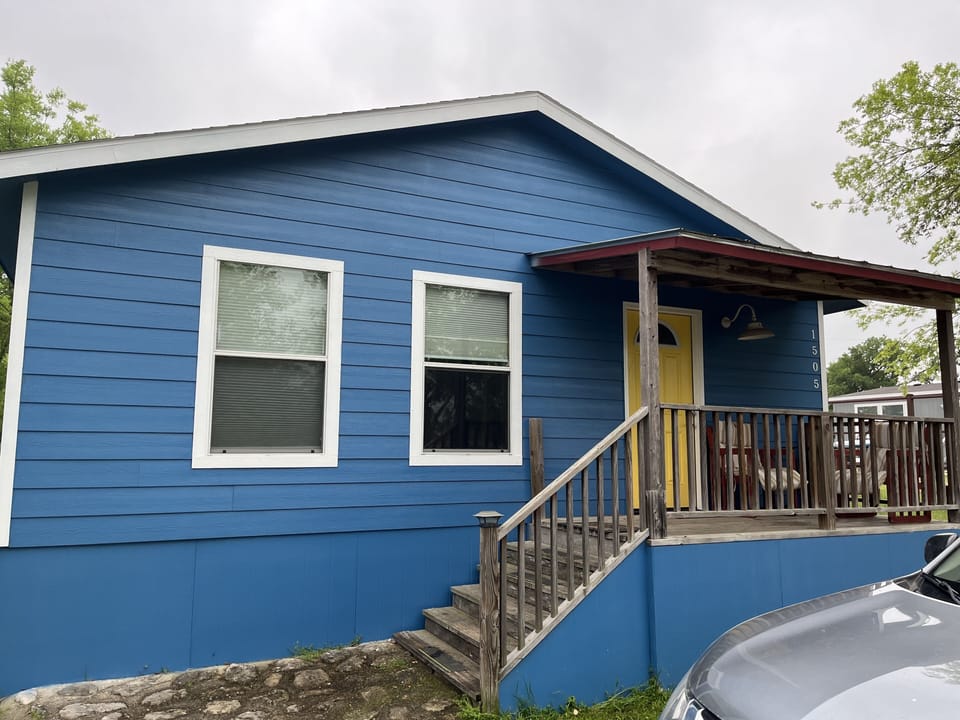 Front unit. Parking is in front for easy access to your guesthouse.