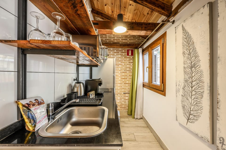View of the kitchen with appliances
