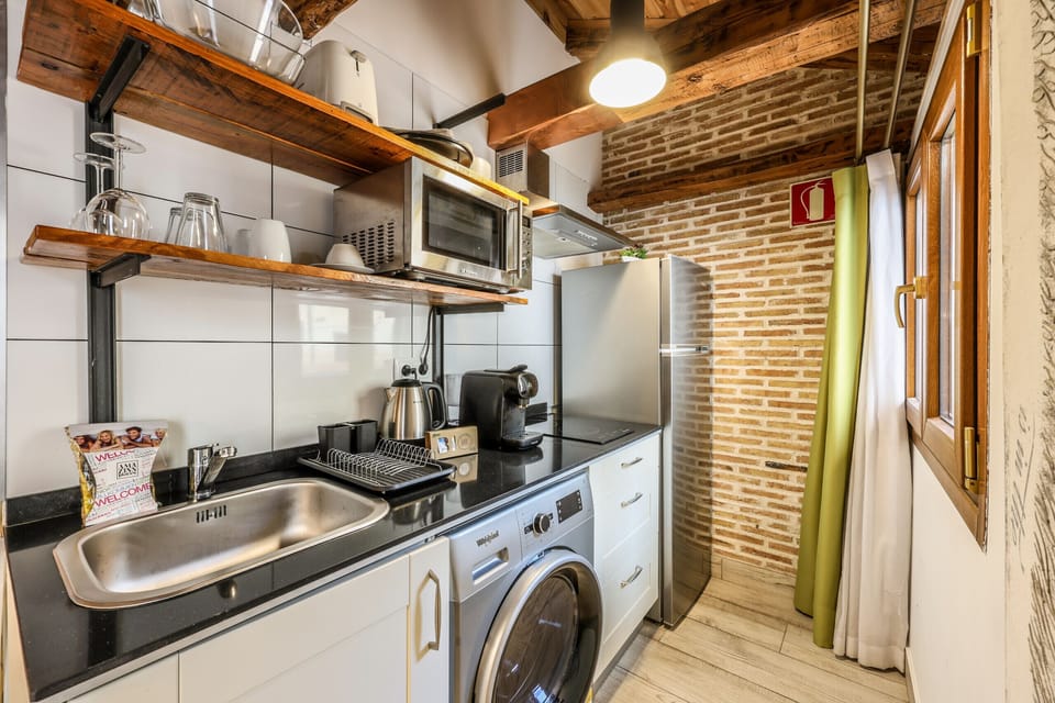 View of the kitchen with appliances