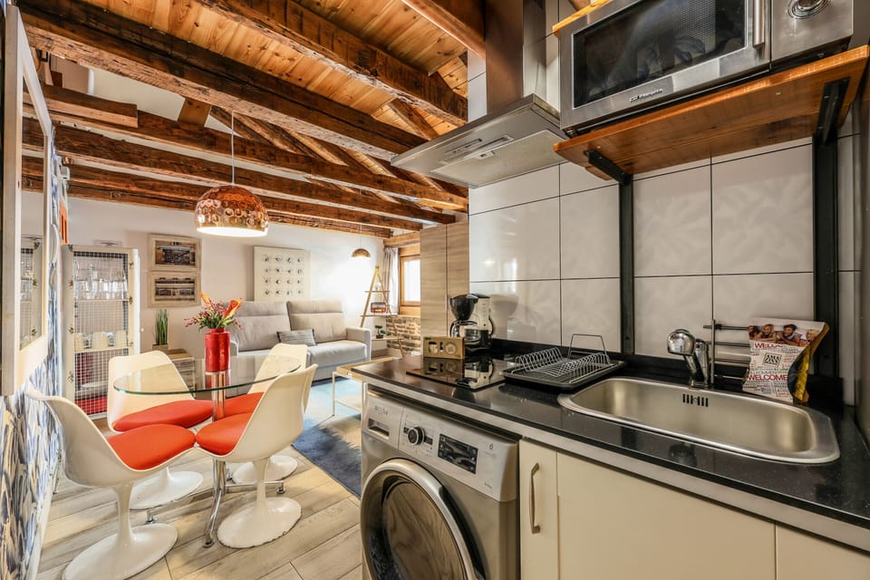 View of the kitchen with appliances