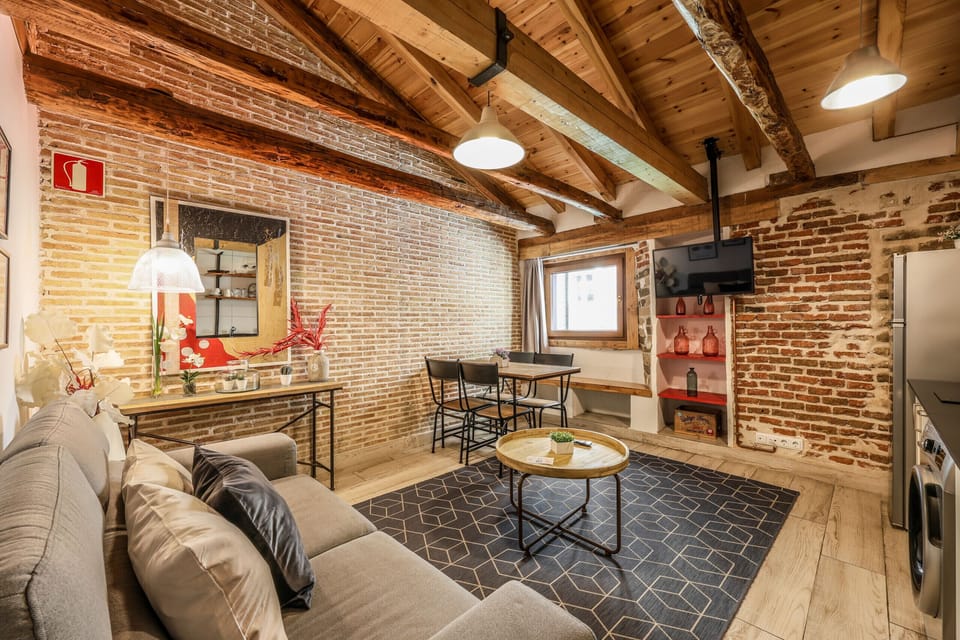 View of the living room and kitchen space