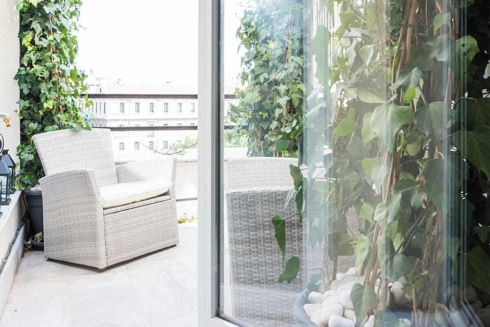 Terrace with sofas.