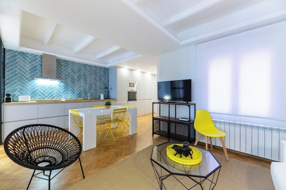 View of the kitchen space from the living room