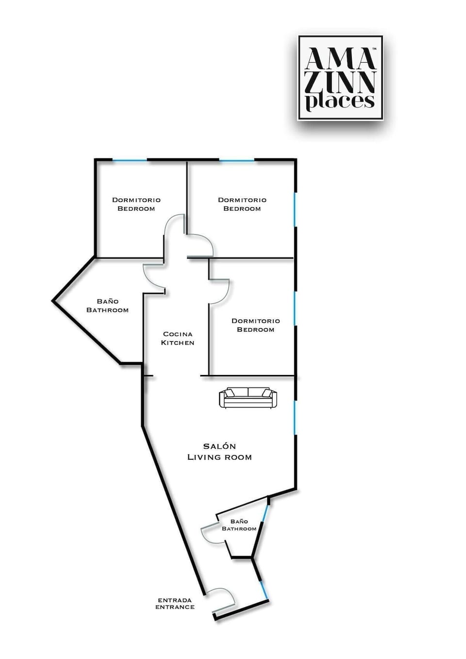 The apartment´s floor plan.