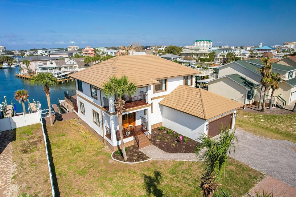 Aerial view of front of home.