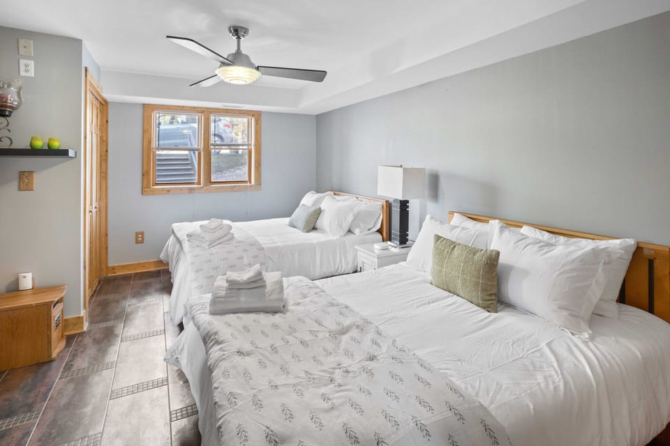 Lower Level Bedroom with Two Full Beds