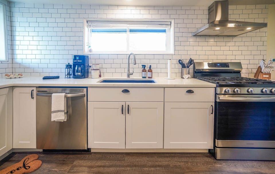 Open kitchen with Fresh Organic WTR Eggs and premium coffee 