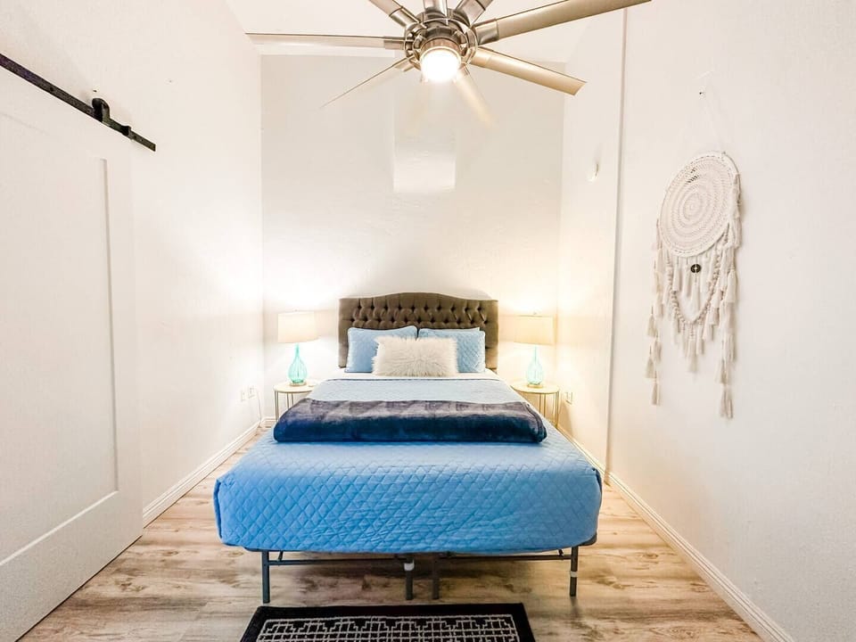 BEDROOM No. 2: Includes (1) Queen bed with all pillows, linens and blankets as well as a 50 inch ROKU Smart TV