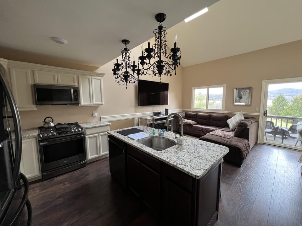 Modern updated kitchen with all you need to prepare a greet meal