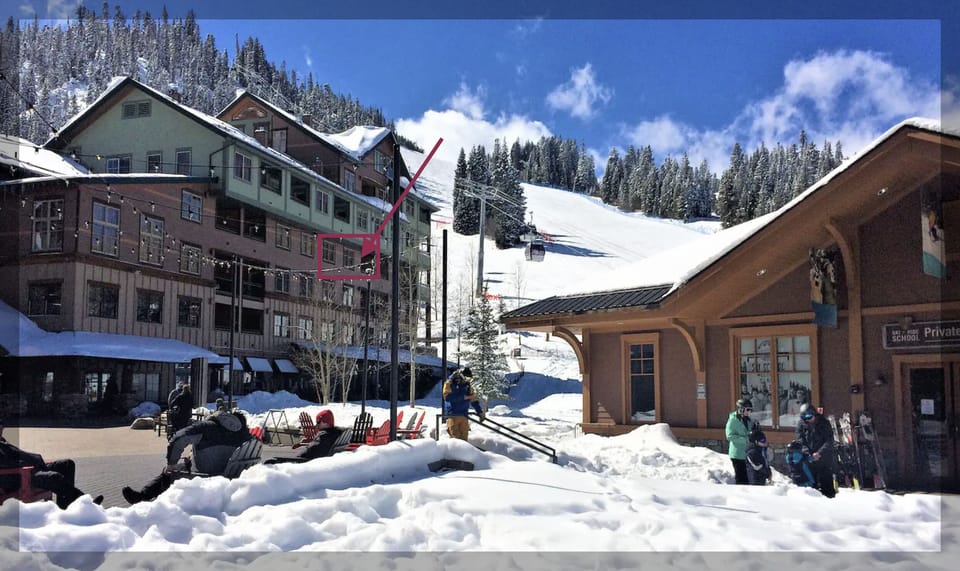Steps to mountain services such as rentals