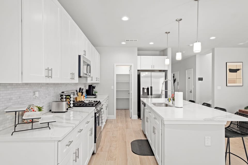 Take advantage of the gas stove and provided cooking equipment!