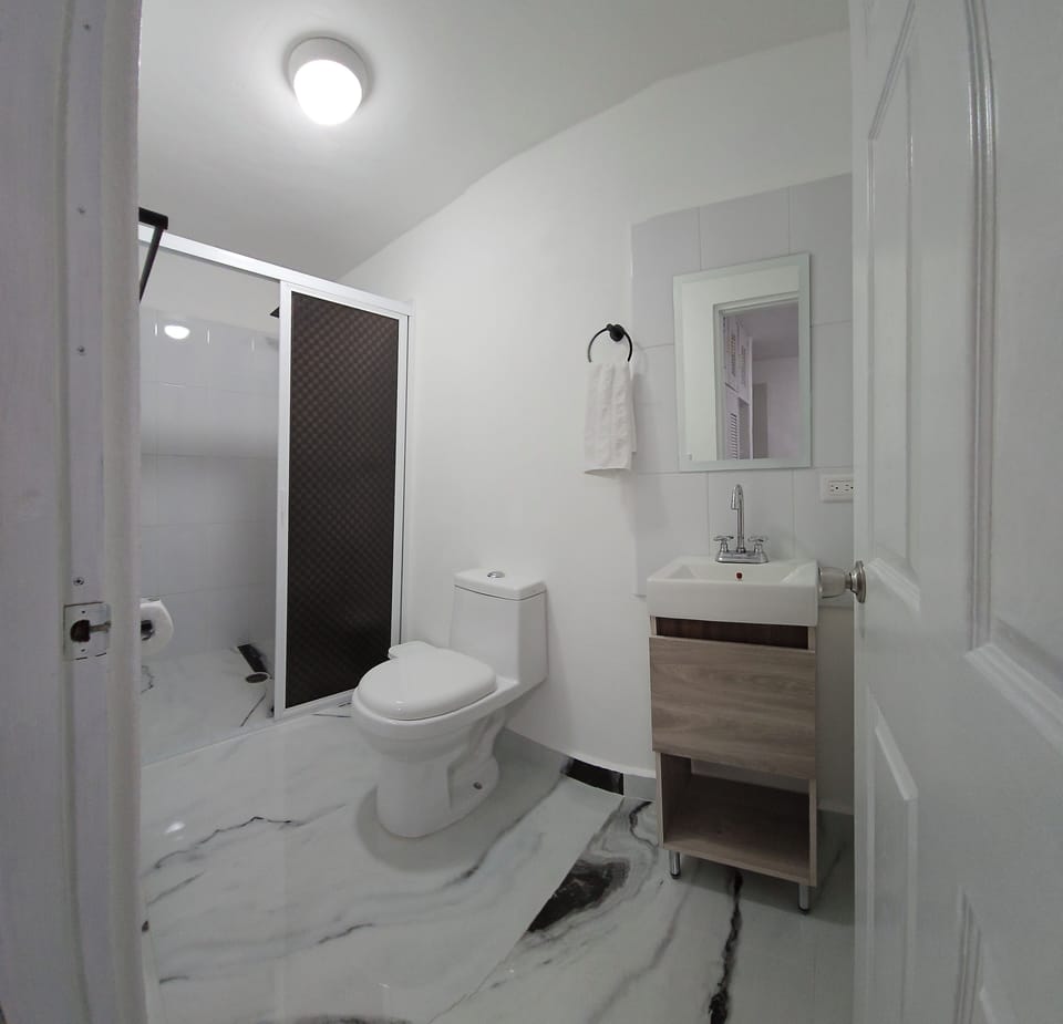 Standard Double Room | Bathroom | Shower, rainfall showerhead, hair dryer, towels