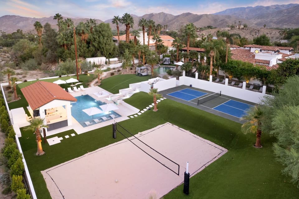 The gorgeous grounds feature amenities for everyone in your group with your choice of pickleball or sand volleyball among many others.