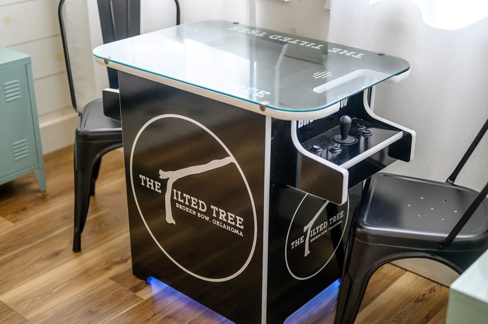 Enjoy endless fun at our unique arcade-style table—perfect for friendly competition!