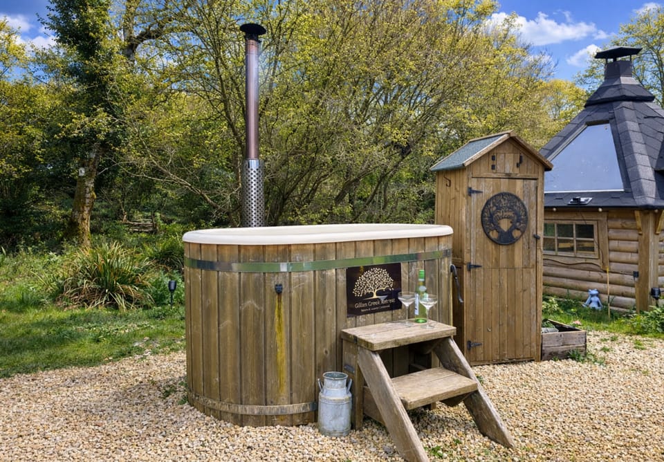Wood-fired hot tub available to guests for small additional charge