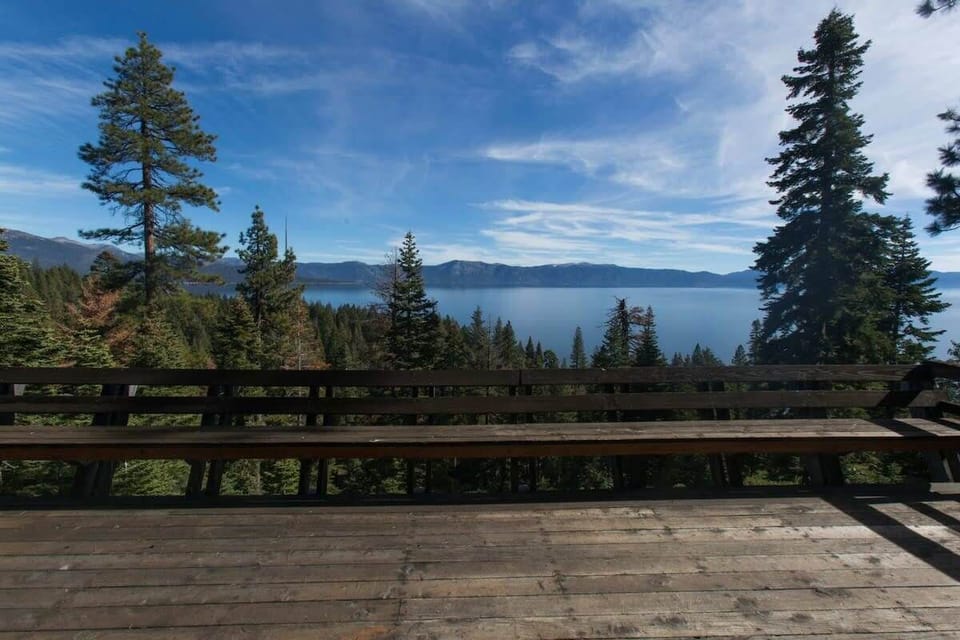 Views over Lake Tahoe from the cabin’s deck.