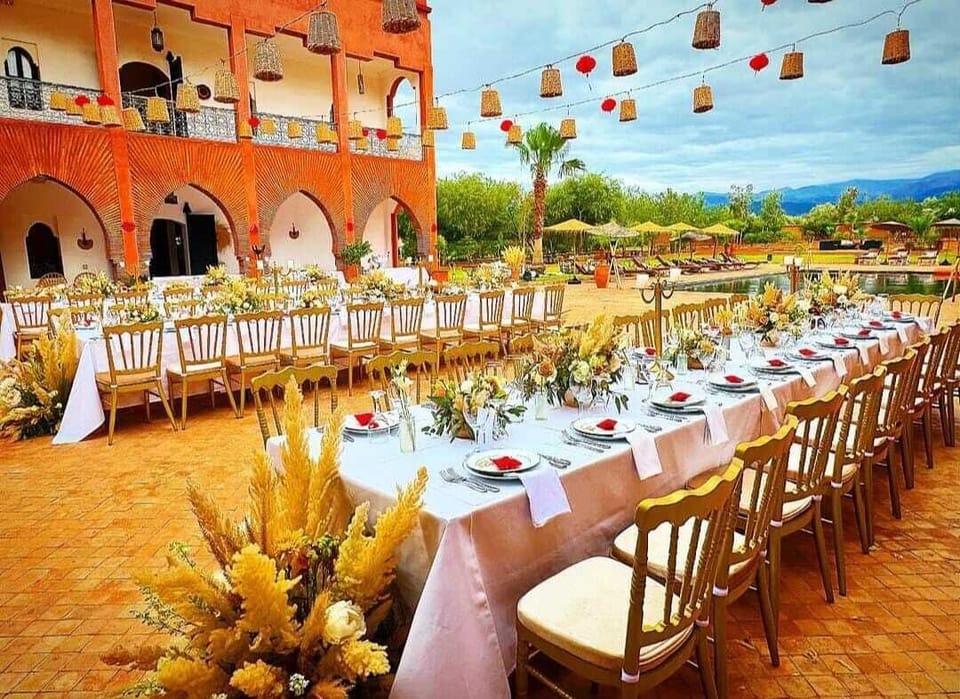 Outdoor banquet area