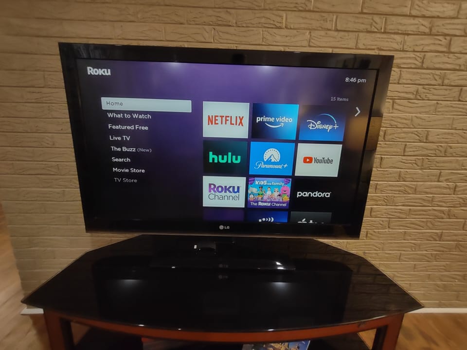 Roku provided .  You must use your own log-in for apps