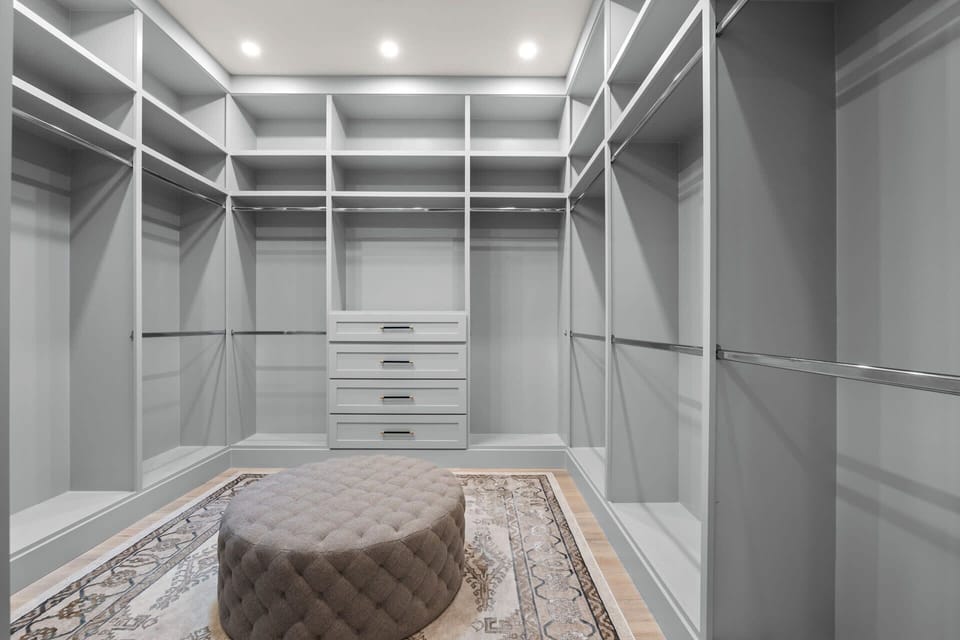 Spacious master walk-in closet for your wardrobe dreams
