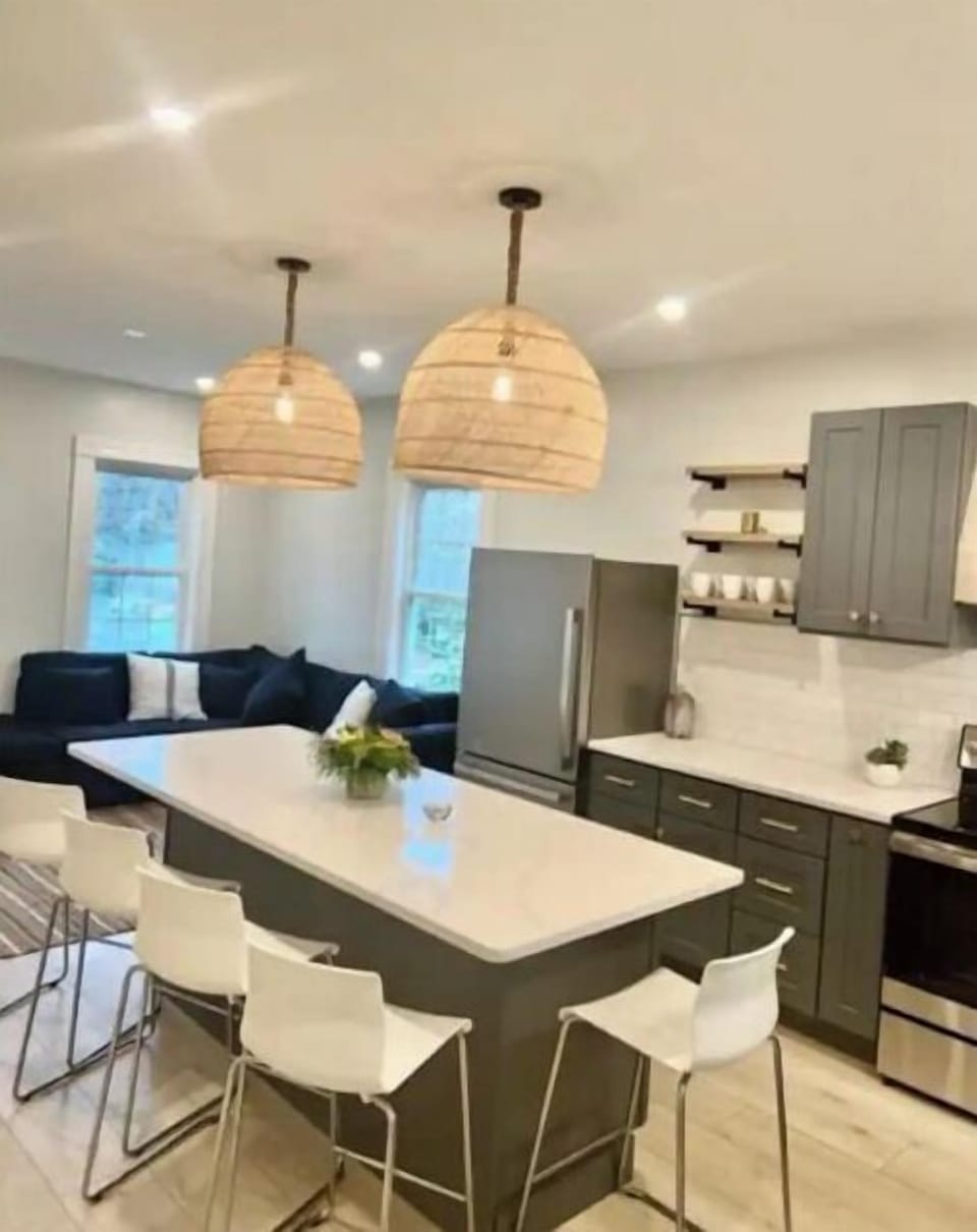 First floor kitchen and living room