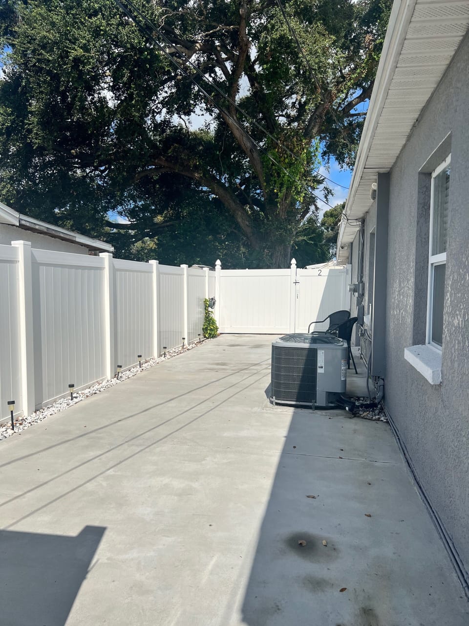 Private patio with chairs