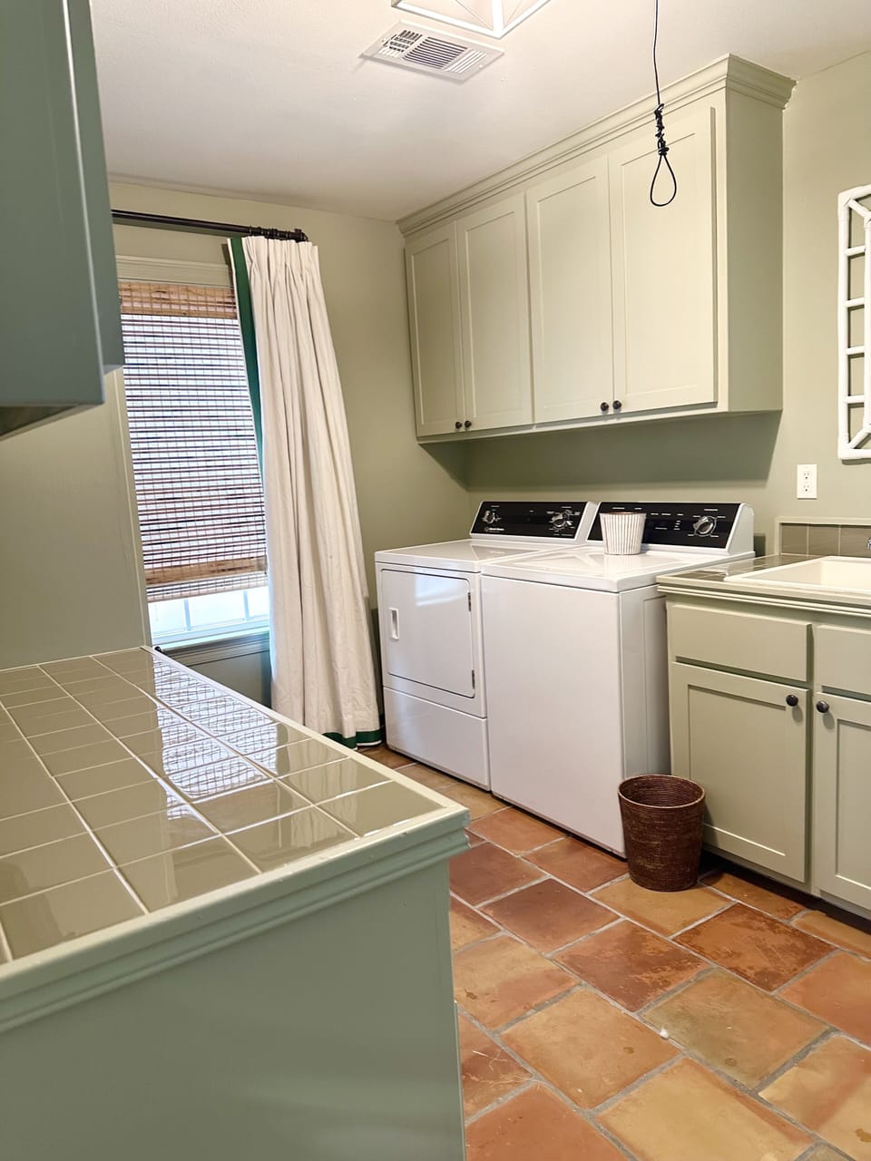 washer and dryer area