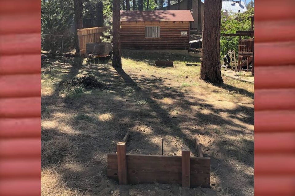 Horseshoes, anyone? Our horseshoe pit is set and ready to play!